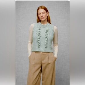 SMYTHE 🇨🇦 Ruffled Alpaca Peruvian Knit Sweater Vest - XS